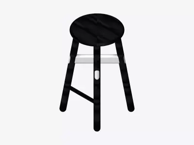 Stool - Timberline - Mid Low-poly 3D model