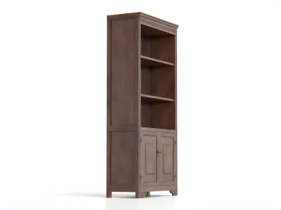 Vintage Wooden Bookshelf Cabinet Low-poly 3D model