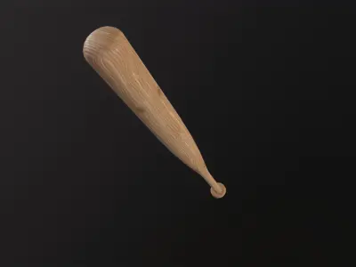 Cartoony Baseball Bat 3D Model Low-poly 3D model