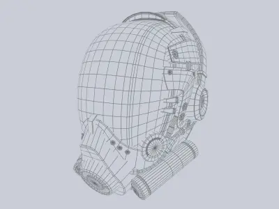 Scifi helmet Low-poly 3D model purchase