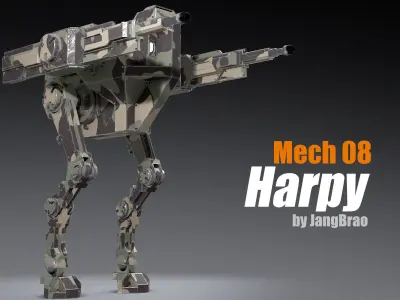 Mech 08 - Harpy Low-poly 3D model