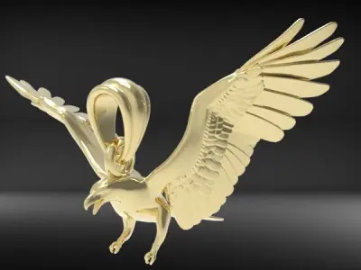 American Winged Eagle Pendant 3D print model get