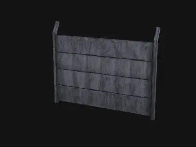 Concrete Fence Low-poly 3D model