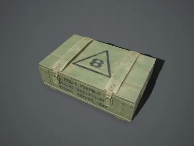 Army grenade box Low-poly 3D model