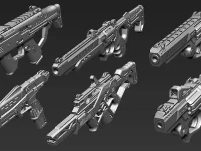 3D Printable Sci-Fi Weapon Part 13 3D model
