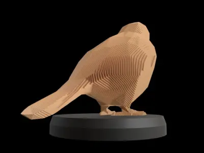 Parametric Sparrow Low-poly 3D model