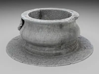 Water well Low-poly 3D model 2