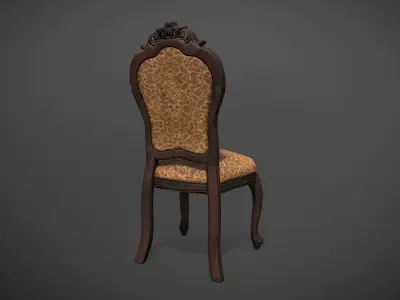 Antique Chair Low-poly 3D model
