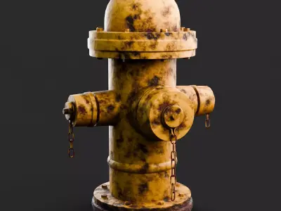 Rusty Fire Hydrant - Baked Textures 3D model