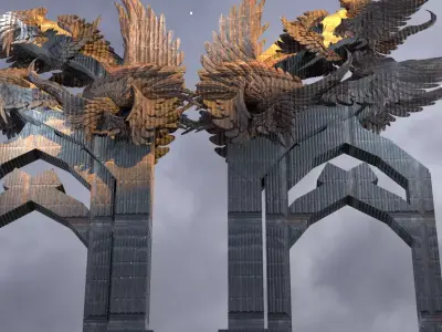 Steampunk Angel arch Grand 3  3D model