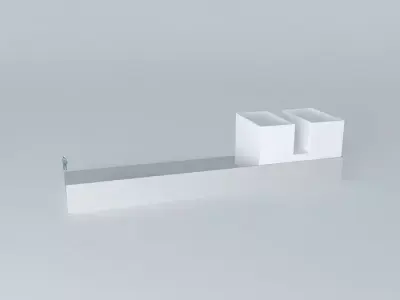 Architectural detail shelf with two cubes Free 3D model