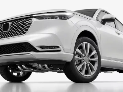 Modern White Compact SUV Low-poly 3D model
