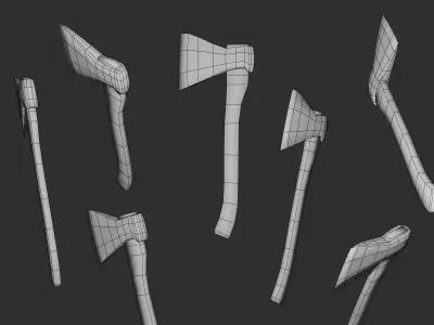 The old axe Low-poly 3D model