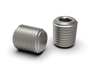 NPT male pipe plug with hex socket collection 3D model