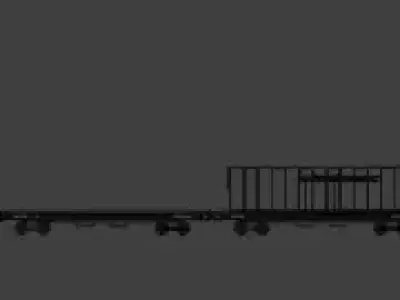 Train complet  13 wagons  locomotive  Texture rouge metallique Low-poly 3D model