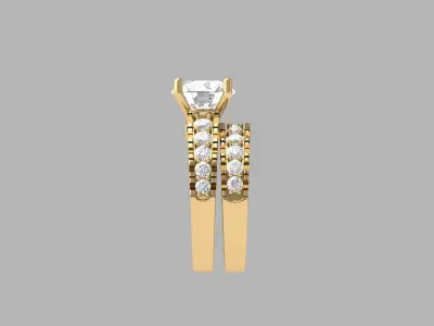  Solitair Ring Bridal Set 3D print model buy