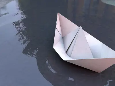 Origami - Paper boat 3D model