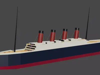 Ship in low poly Low-poly 3D model