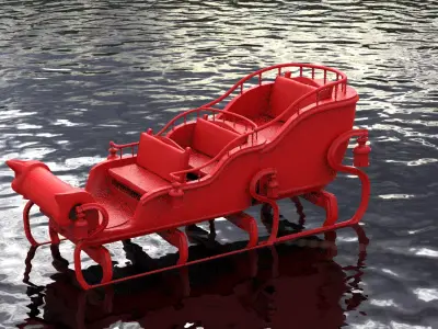 Santa sleigh small 3D model