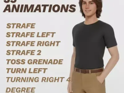 Ultimate Man Pack with 35 Animations Low-poly 3D model