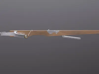 Crossbow 3D model with wooden handle Low-poly 3D model