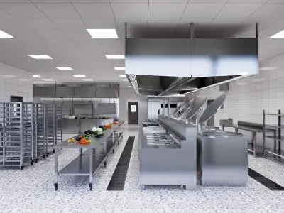 Commercial Kitchen 3 3D model purchase