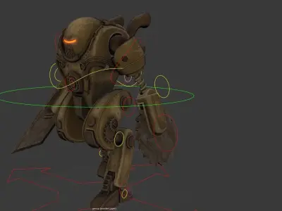 Steampunk mech Low-poly 3D model