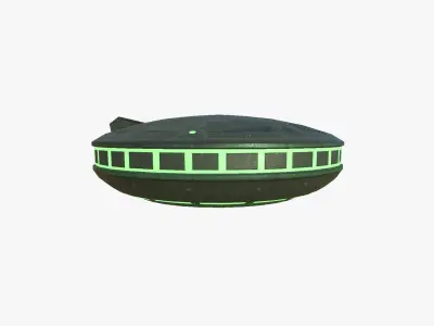 Alien Spaceship UFO A05 Green - Sci Fi Spacecraft Design Low-poly 3D model