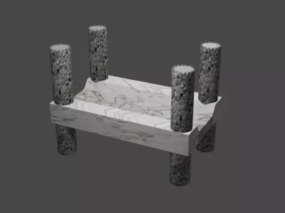 Marble Castle Bridge Low-poly 3D model