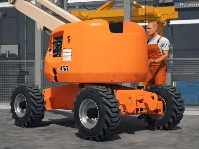  Articulating Boom Lift With Basket Orange 