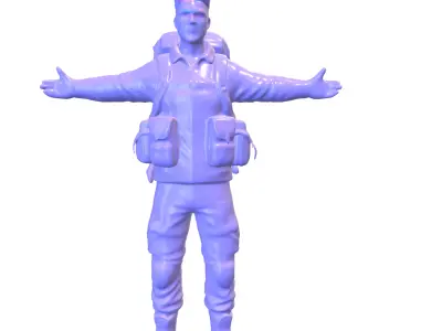 apocalyptic survivor character game reader Low-poly 3D model