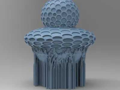 Ivy mushroom root 2 Low-poly 3D model