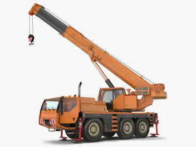 Liebherr Mobile Crane Rigged 3D model