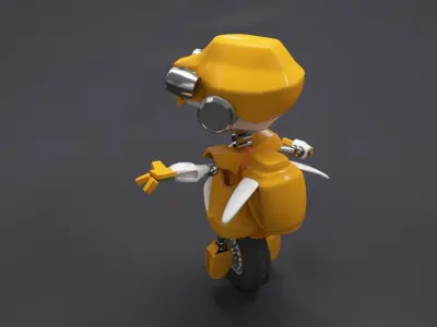 robot character rigged 3D model