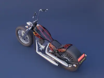 Old school motor cycle Free 3D model