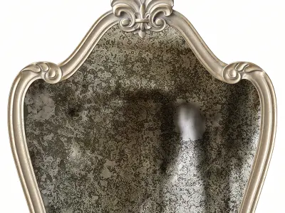 Walton Hall Antique White Mirror 3D model
