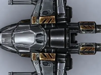 3DRT - Sci-Fi Gunship 1  Low-poly 3D model