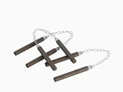 Leather Nunchaku Set 3D model