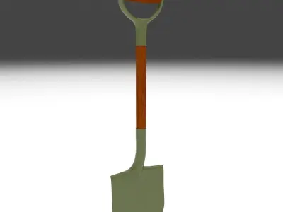 Shovel Low-poly 3D model 11