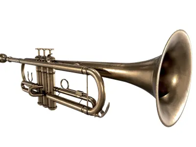 Trumpet   3 Types Low-poly 3D model