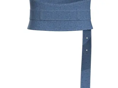 Blue Denim O-ring Belt 3D model