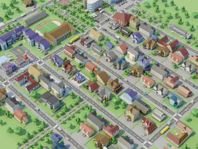 City Private houses 3D model