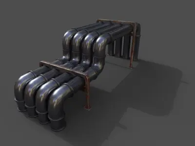 Pipe air conditioning prt1 low-poly 3D model Low-poly 3D model