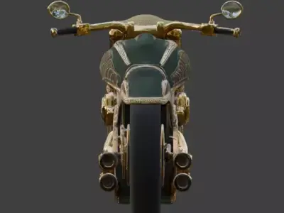 Luxury Jeweled Aztec Jaguar Warrior Motorcycle Low-poly 3D model