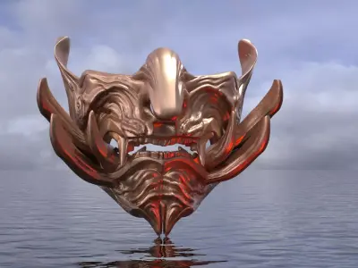 Samurai Mask 1 3D model purchase