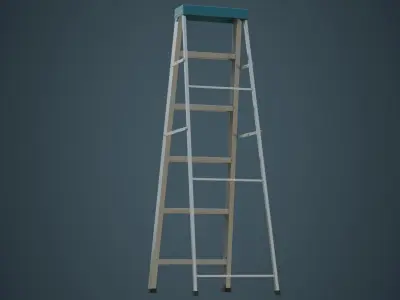 Step Ladder 5A Low-poly 3D model