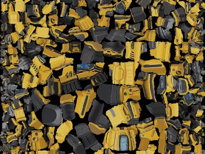 Futuristic Yellow Gun 3D model
