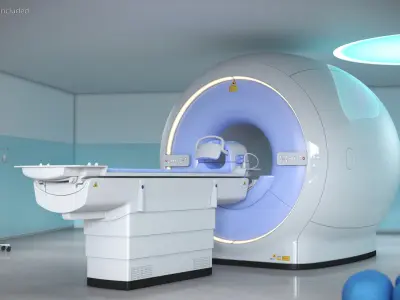 Diagnostic MRI Equipment with Sliding Platform 3D model