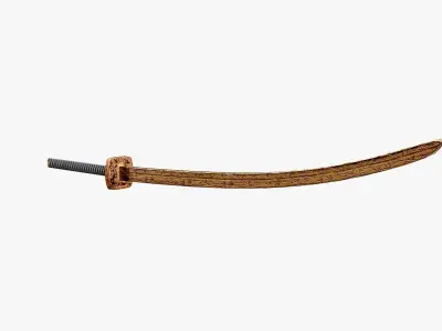 Golden Katana Low-poly 3D model
