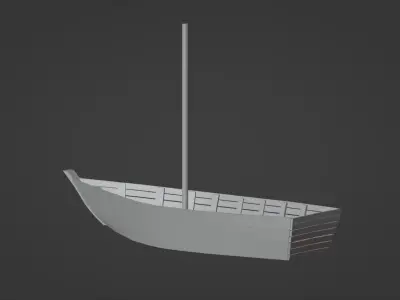 Simple Boat Low-poly 3D model